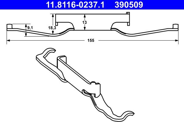 ATE 11.8116-0237.1 - Molla, Pinza freno autozon.pro