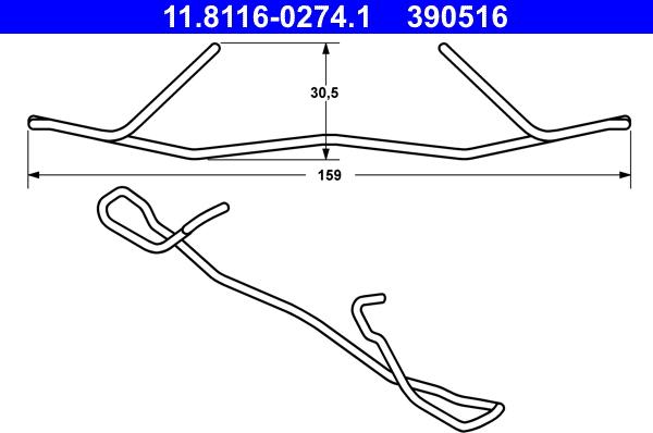 ATE 11.8116-0274.1 - Molla, Pinza freno autozon.pro