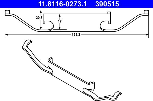 ATE 11.8116-0273.1 - Molla, Pinza freno autozon.pro