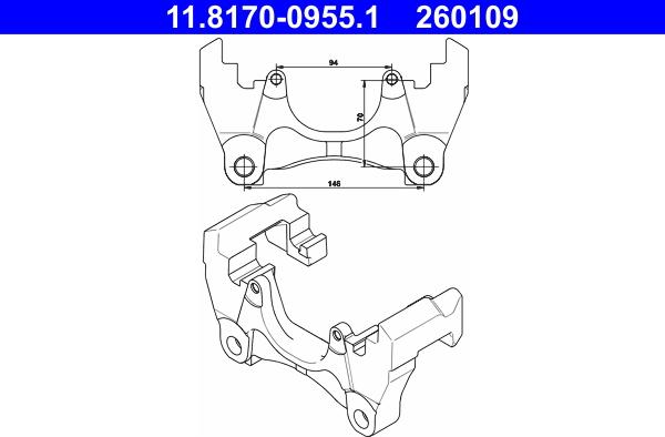 ATE 11.8170-0955.1 - Supporto, Pinza freno autozon.pro