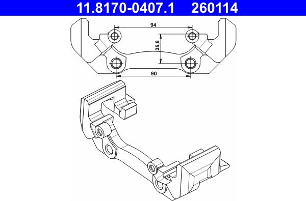 ATE 11.8170-0407.1 - Supporto, Pinza freno autozon.pro