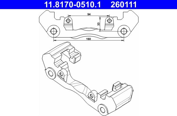 ATE 11.8170-0510.1 - Supporto, Pinza freno autozon.pro