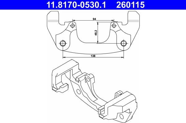 ATE 11.8170-0530.1 - Supporto, Pinza freno autozon.pro