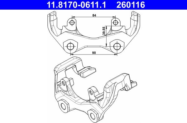 ATE 11.8170-0611.1 - Supporto, Pinza freno autozon.pro