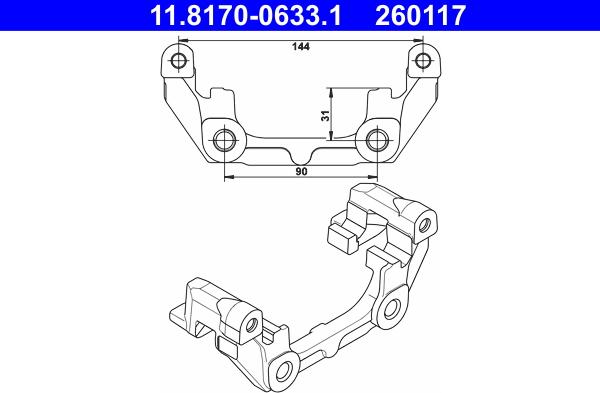 ATE 11.8170-0633.1 - Supporto, Pinza freno autozon.pro