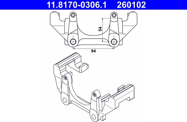 ATE 11.8170-0306.1 - Supporto, Pinza freno autozon.pro