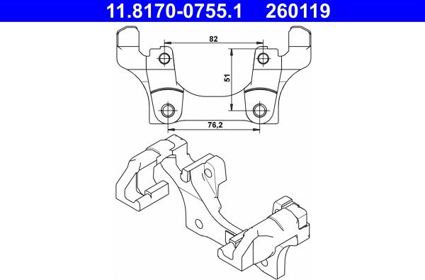 ATE 11.8170-0755.1 - Supporto, Pinza freno autozon.pro