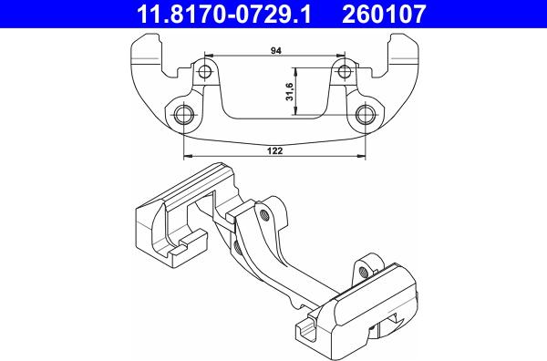 ATE 11.8170-0729.1 - Supporto, Pinza freno autozon.pro