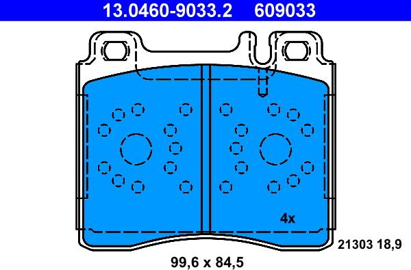 ATE 13.0460-9033.2 - Kit pastiglie freno, Freno a disco autozon.pro