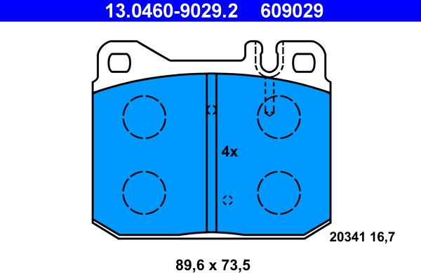 ATE 13.0460-9029.2 - Kit pastiglie freno, Freno a disco autozon.pro