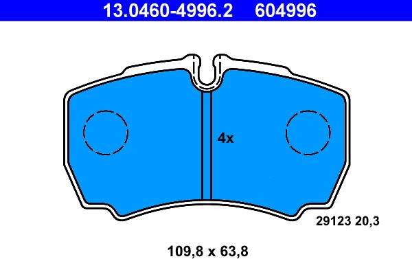 ATE 13.0460-4996.2 - Kit pastiglie freno, Freno a disco autozon.pro