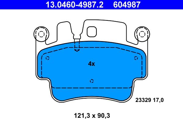 ATE 13.0460-4987.2 - Kit pastiglie freno, Freno a disco autozon.pro