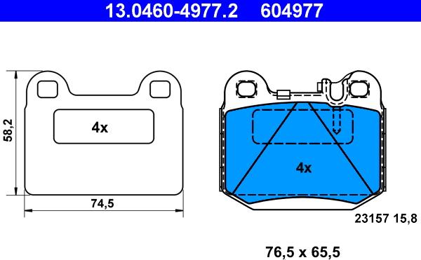 ATE 13.0460-4977.2 - Kit pastiglie freno, Freno a disco autozon.pro