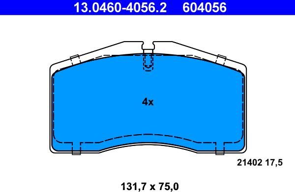 ATE 13.0460-4056.2 - Kit pastiglie freno, Freno a disco autozon.pro