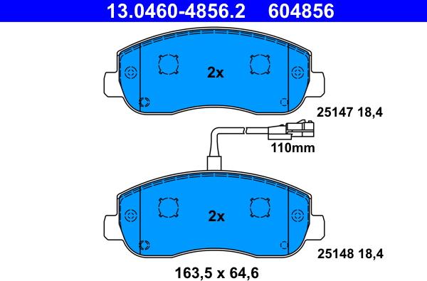 ATE 13.0460-4856.2 - Kit pastiglie freno, Freno a disco autozon.pro