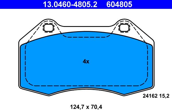 ATE 13.0460-4805.2 - Kit pastiglie freno, Freno a disco autozon.pro