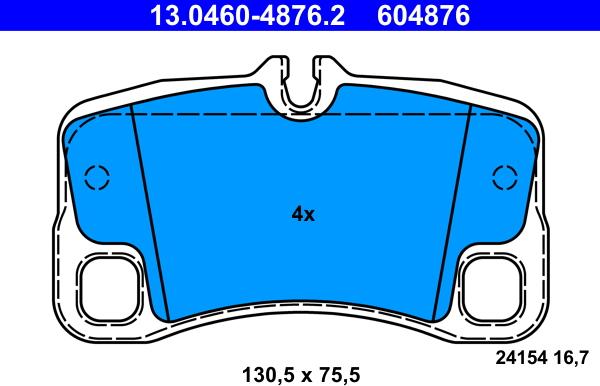 ATE 13.0460-4876.2 - Kit pastiglie freno, Freno a disco autozon.pro