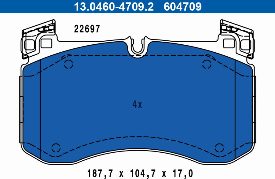 ATE 13.0460-4709.2 - Kit pastiglie freno, Freno a disco autozon.pro