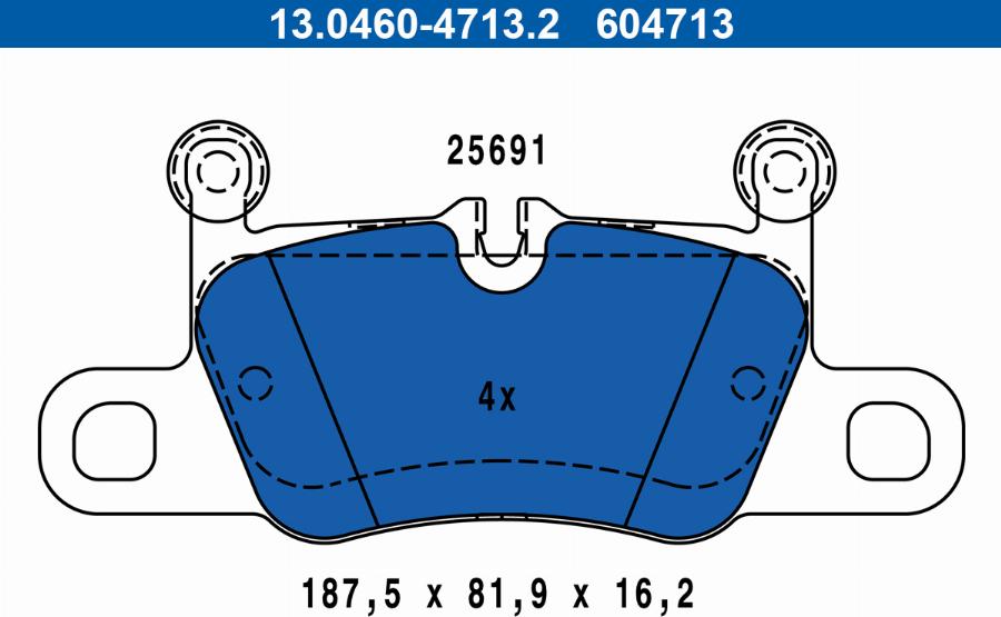 ATE 13.0460-4713.2 - Kit pastiglie freno, Freno a disco autozon.pro