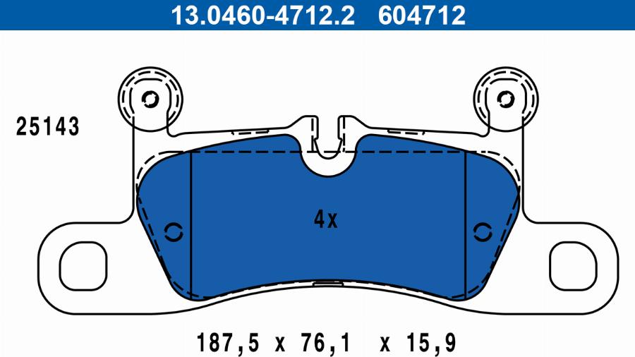 ATE 13.0460-4712.2 - Kit pastiglie freno, Freno a disco autozon.pro