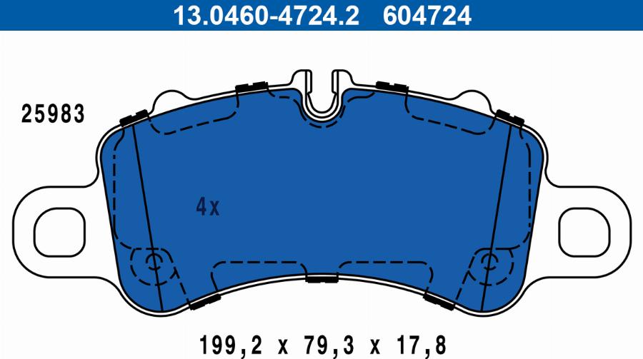 ATE 13.0460-4724.2 - Kit pastiglie freno, Freno a disco autozon.pro