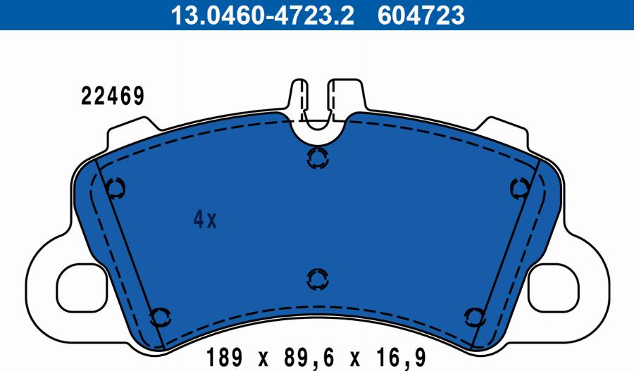 ATE 13.0460-4723.2 - Kit pastiglie freno, Freno a disco autozon.pro