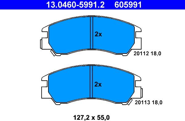 ATE 13.0460-5991.2 - Kit pastiglie freno, Freno a disco autozon.pro