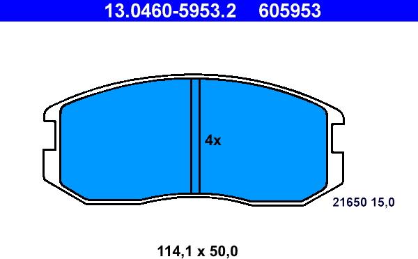 ATE 13.0460-5953.2 - Kit pastiglie freno, Freno a disco autozon.pro