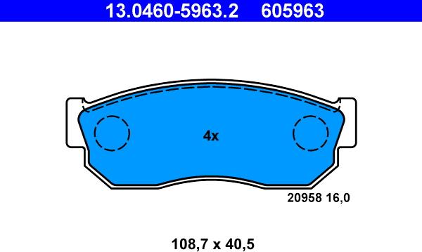 ATE 13.0460-5963.2 - Kit pastiglie freno, Freno a disco autozon.pro