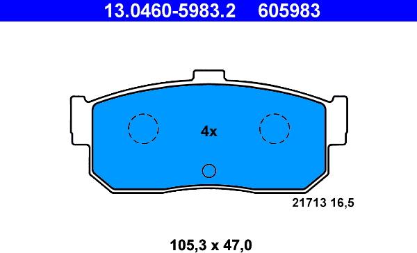 ATE 13.0460-5983.2 - Kit pastiglie freno, Freno a disco autozon.pro