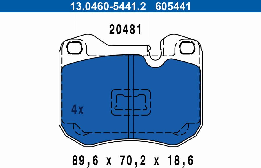 ATE 13.0460-5441.2 - Kit pastiglie freno, Freno a disco autozon.pro