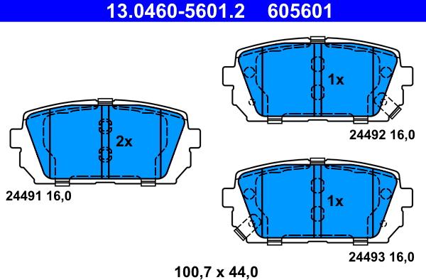 ATE 13.0460-5601.2 - Kit pastiglie freno, Freno a disco autozon.pro