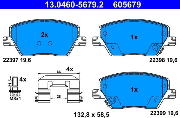 ATE 13.0460-5679.2 - Kit pastiglie freno, Freno a disco autozon.pro