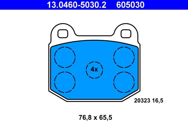 ATE 13.0460-5030.2 - Kit pastiglie freno, Freno a disco autozon.pro