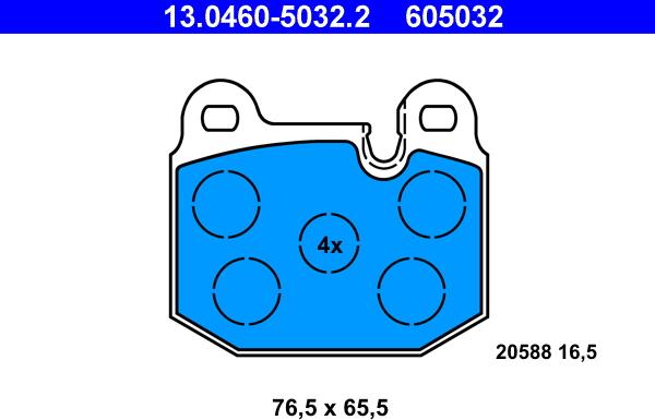 ATE 13.0460-5032.2 - Kit pastiglie freno, Freno a disco autozon.pro