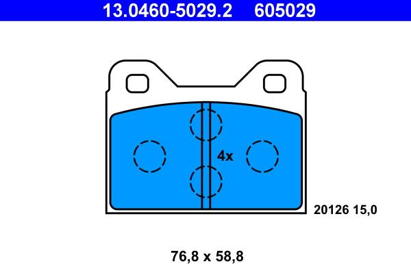 ATE 13.0460-5029.2 - Kit pastiglie freno, Freno a disco autozon.pro