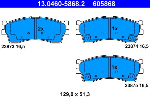 ATE 13.0460-5868.2 - Kit pastiglie freno, Freno a disco autozon.pro