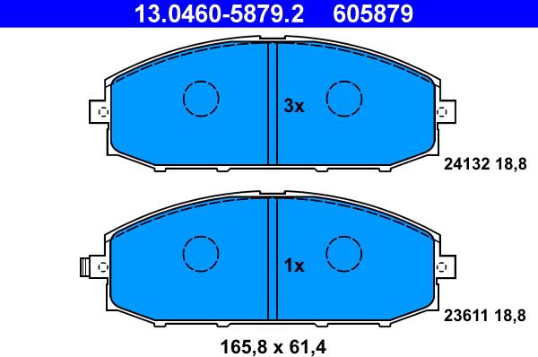 ATE 13.0460-5879.2 - Kit pastiglie freno, Freno a disco autozon.pro