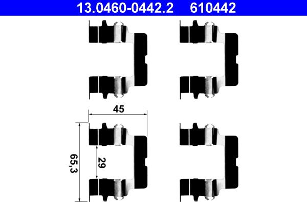 ATE 13.0460-0442.2 - Kit accessori, Pastiglia freno autozon.pro