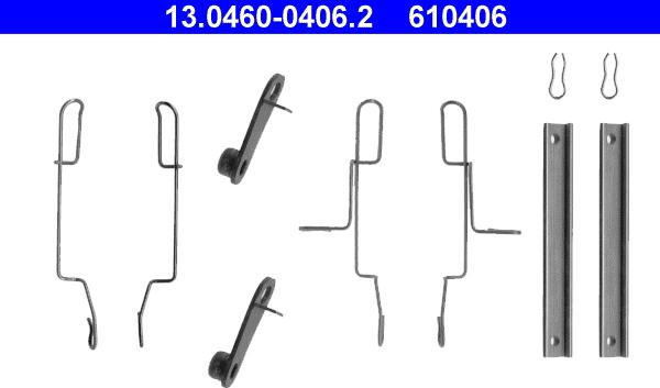 ATE 13.0460-0406.2 - Kit accessori, Pastiglia freno autozon.pro