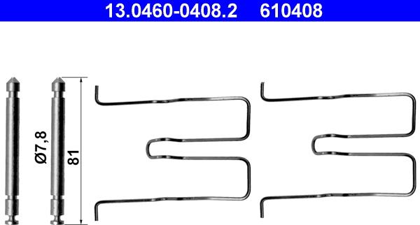 ATE 13.0460-0408.2 - Kit accessori, Pastiglia freno autozon.pro