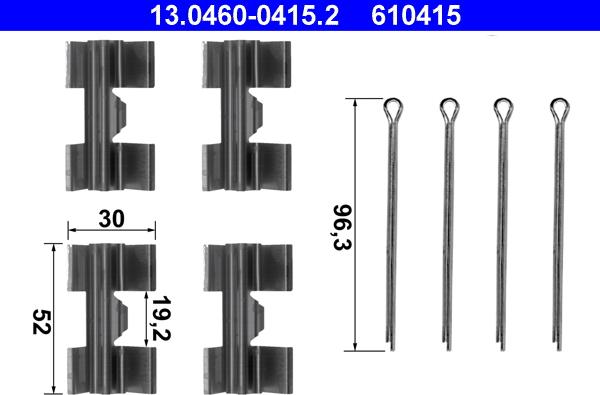 ATE 13.0460-0415.2 - Kit accessori, Pastiglia freno autozon.pro