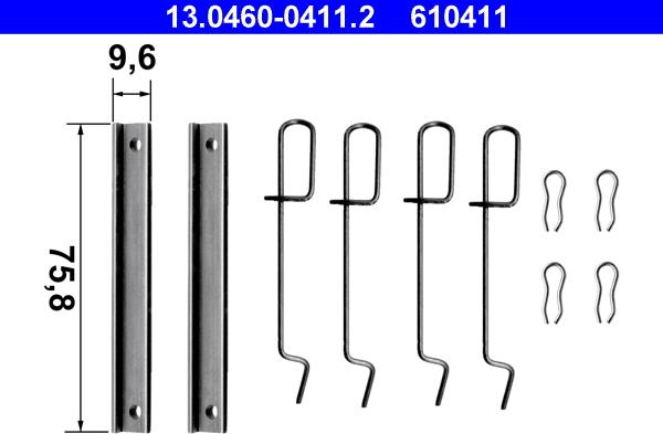 ATE 13.0460-0411.2 - Kit accessori, Pastiglia freno autozon.pro