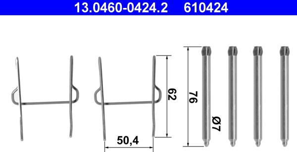 ATE 13.0460-0424.2 - Kit accessori, Pastiglia freno autozon.pro