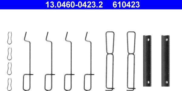 ATE 13.0460-0423.2 - Kit accessori, Pastiglia freno autozon.pro