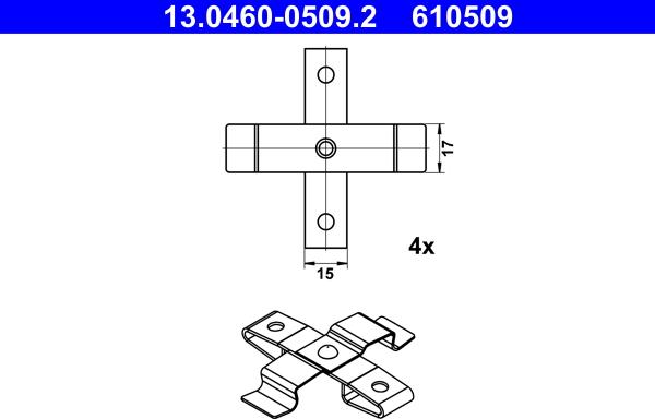 ATE 13.0460-0509.2 - Kit accessori, Pastiglia freno autozon.pro