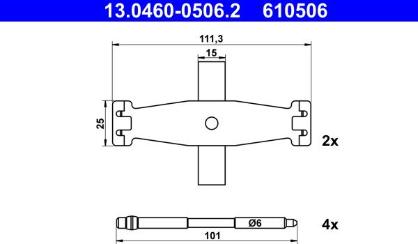 ATE 13.0460-0506.2 - Kit accessori, Pastiglia freno autozon.pro