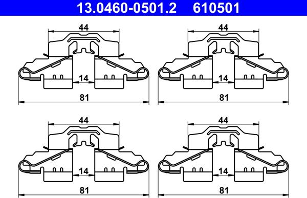 ATE 13.0460-0501.2 - Kit accessori, Pastiglia freno autozon.pro