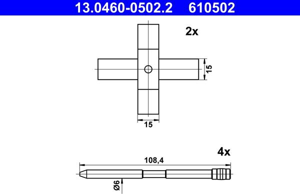 ATE 13.0460-0502.2 - Kit accessori, Pastiglia freno autozon.pro