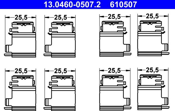 ATE 13.0460-0507.2 - Kit accessori, Pastiglia freno autozon.pro